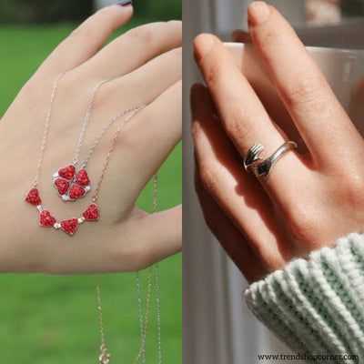 BUY 1 CLOVER NECKLACE AND GET HUG RING FREE