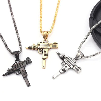 Hip Hop Uzi Gun Necklace