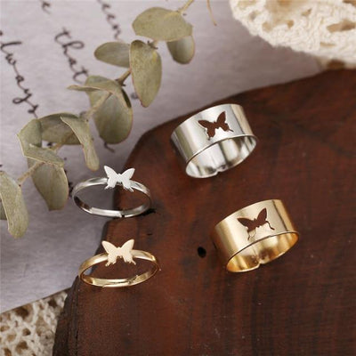 COUPLE BUTTERFLY PROMISE RING